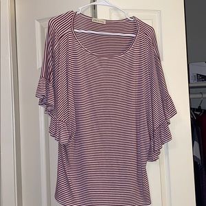 Red and white stripped shirt